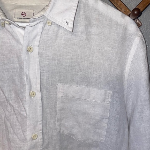 Men’s Adriano Goldschmied large linen and cotton button down shirt large - Picture 2 of 8